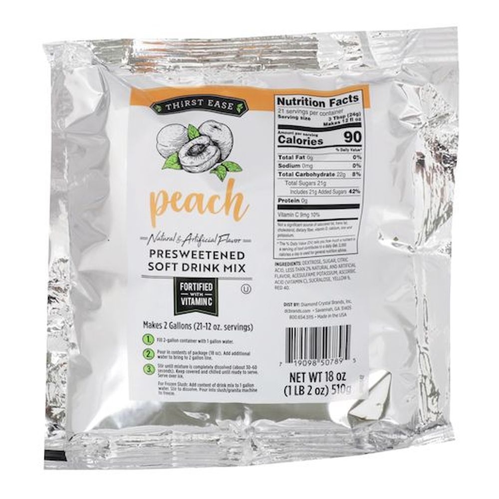 Thirst Ease Peach Drink Mix, 18 Ounce -- 12 per case.