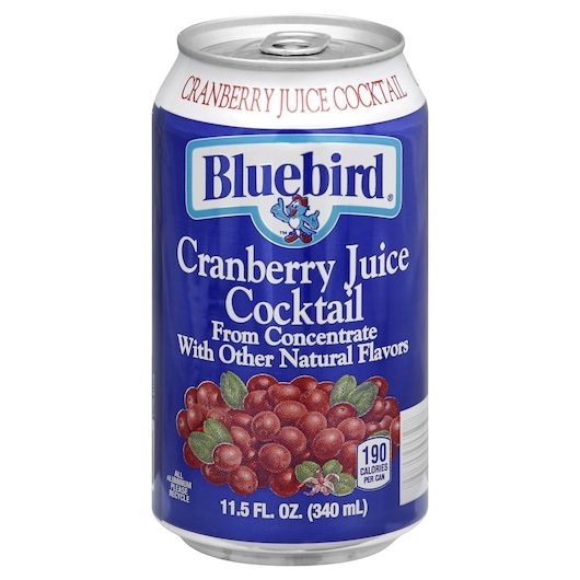 Bluebird Cranberry Juice Cocktail, 11.5 Fluid Ounce -- 24 per case.