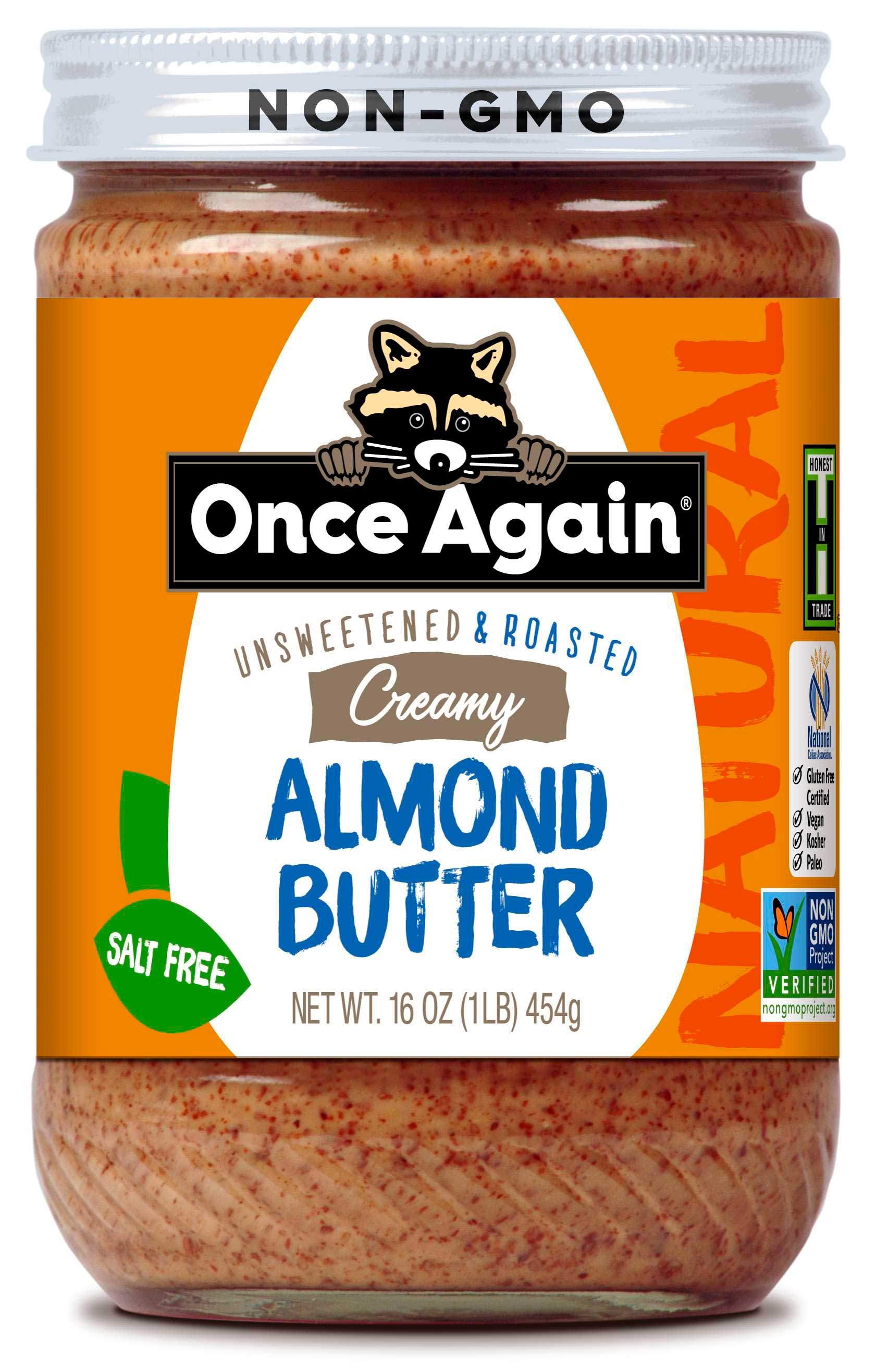 Once Again Natural Smooth No Salt Almond Butter, 16 Ounce -- 6 per case
