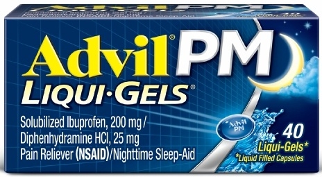 Advil PM Liqui Gels Pain Reliever and Nighttime Sleep Aid Capsules, 40 per unit -- 36 per case