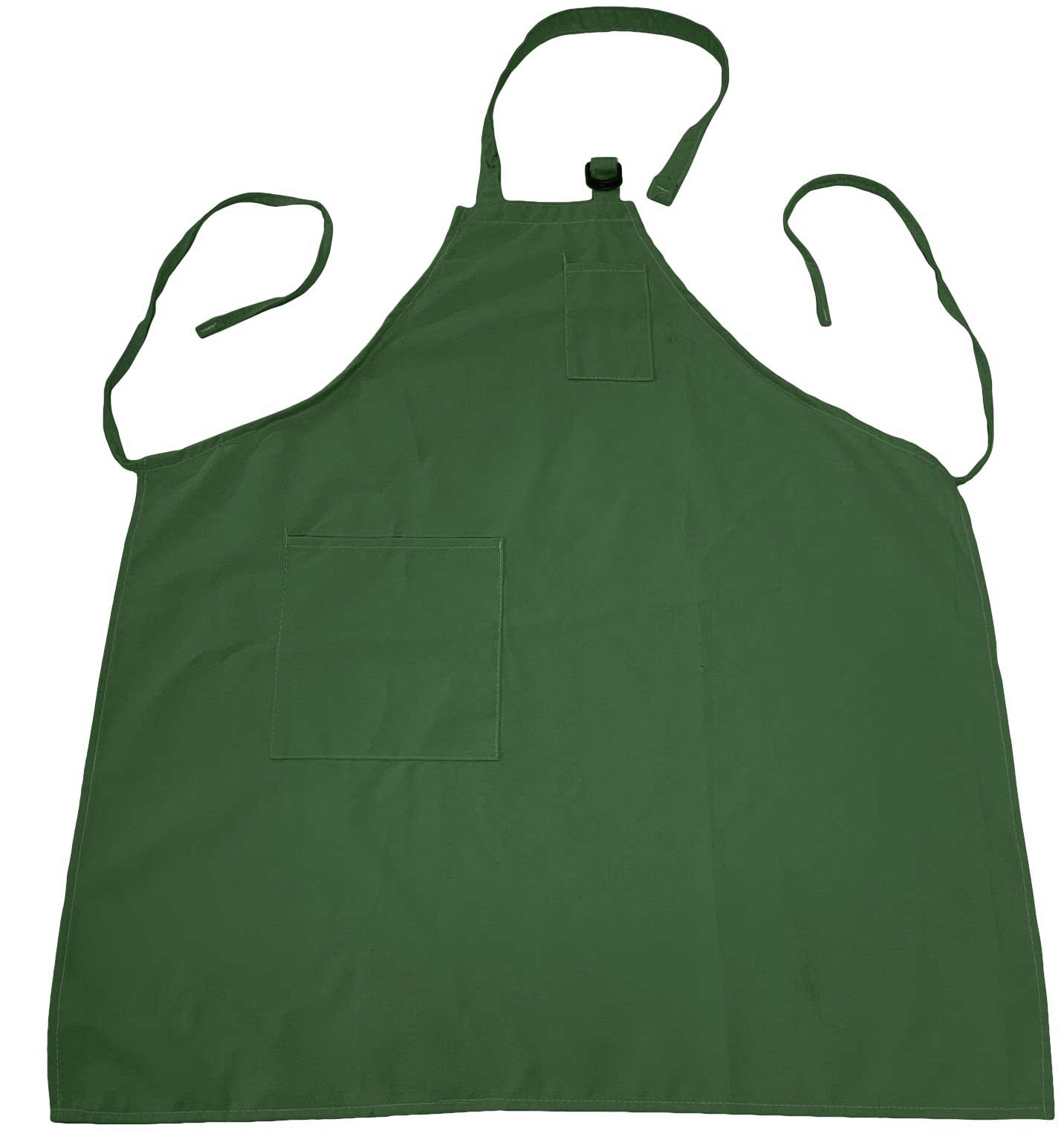 Intedge Green Poly/Cotton Adjustable D Ring Apron with 2 Pockets