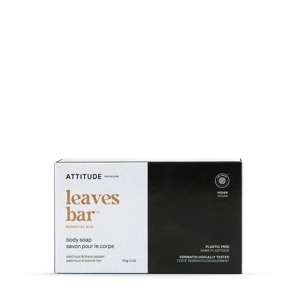 Attitude Leaves Bar Patchouli and Black Pepper Body Soap, 4 Ounce