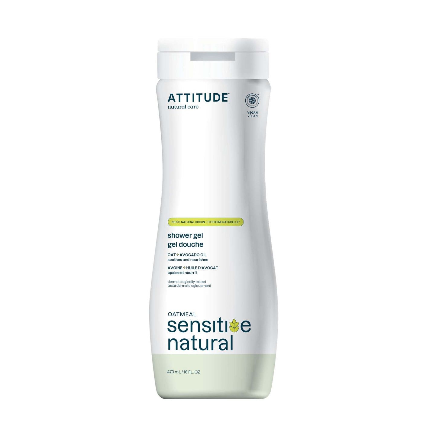 Attitude Avocado Oil Shower Gel for Sensitive Skin, 16 Fluid Ounce