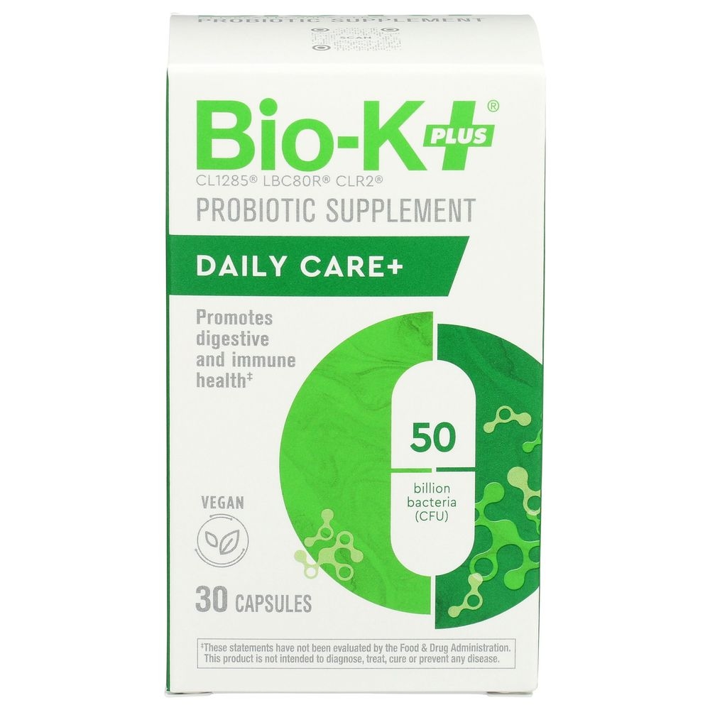 Bio-K Plus Daily Care Plus 50 Billion Probiotic Supplement Capsules, 30 count -- 4 per case