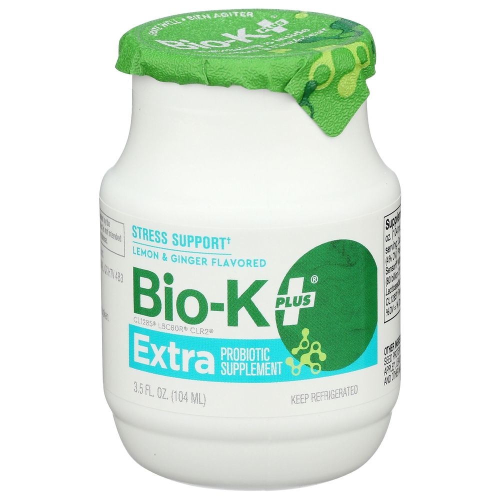 Bio-k Plus Organic Lemon and Ginger Flavored Probiotic Supplement, 3.5 Fluid Ounce -- 24 per case