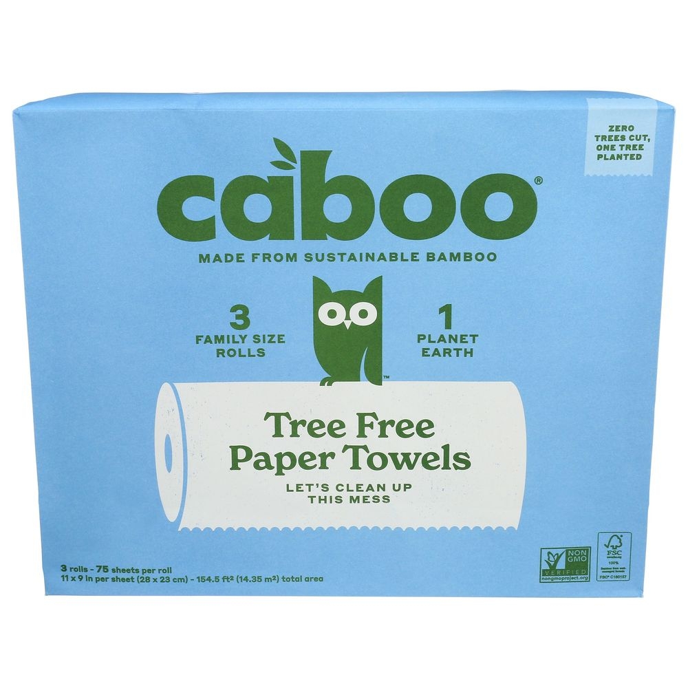 Caboo Bamboo Paper Towel, 3 count -- 8 per case