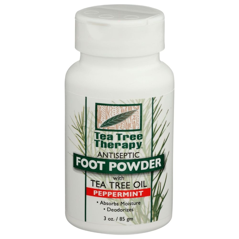 Tea Tree Therapy Peppermint Antiseptic Foot Powder with Tea Tree Oil, 3 Ounce