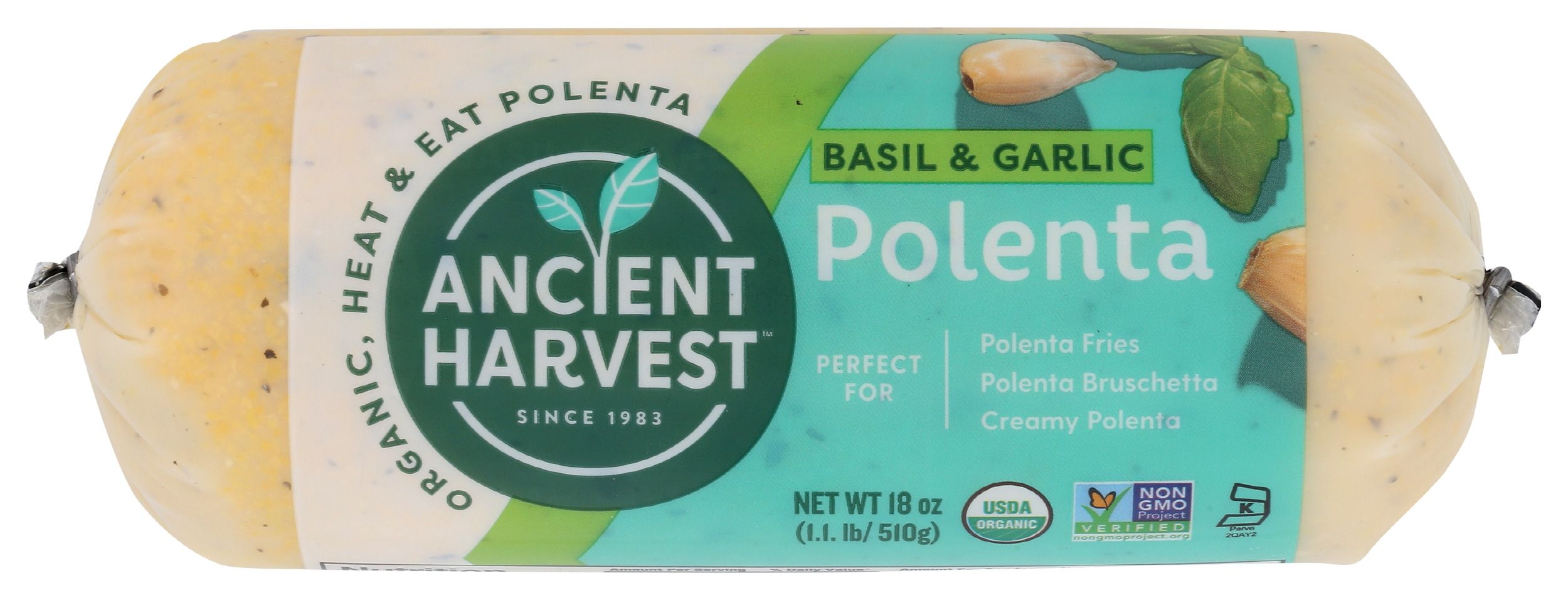 Ancient Harvest Organic Basil and Garlic Polenta, 18 Ounce -- 12 per case