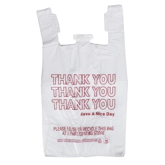 Spectrum Plastics White Thank You T Shirt Bag, 11.5 x 6.5 x 21.5 inch -- 1000 per case.