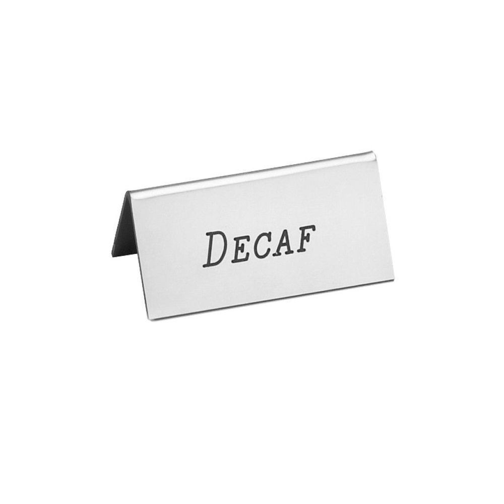 Cal-Mil Silver DECAF Beverage Tent, 3 x 1 1/2 inch