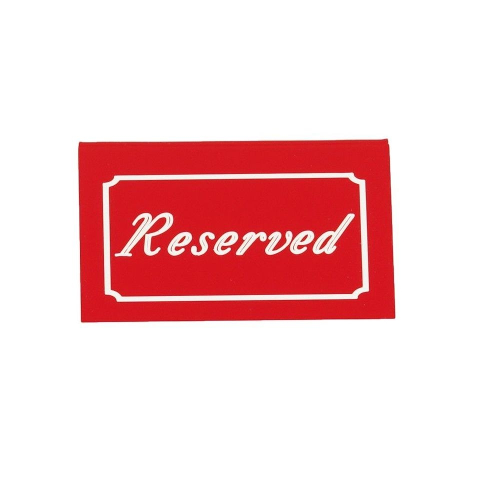 Cal-Mil Red with White Double-Sided Reserved Tent Sign, 5 x 1 x 3 inch