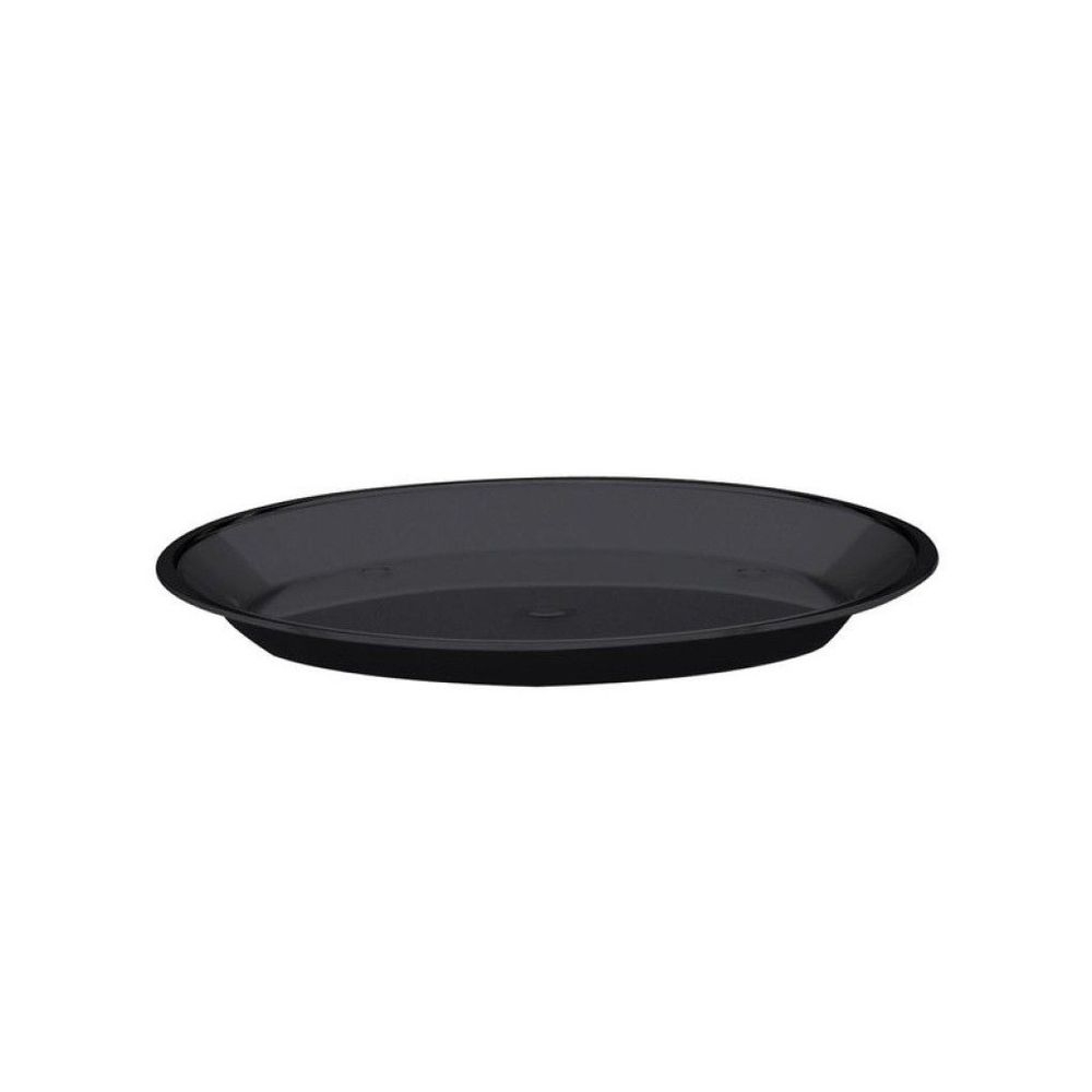 Cal-Mil Black Round Shallow Tray, 15 inch Diameter