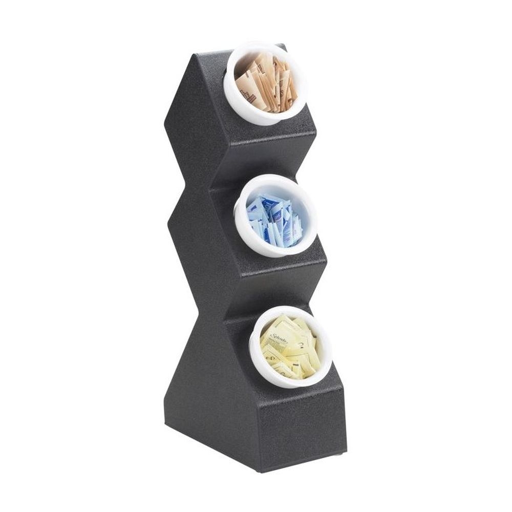 Cal-Mil Classic Black 3-Cylinder Vertical Flatware / Condiment Display, 5.50 x 8.00 x 20.00 inch