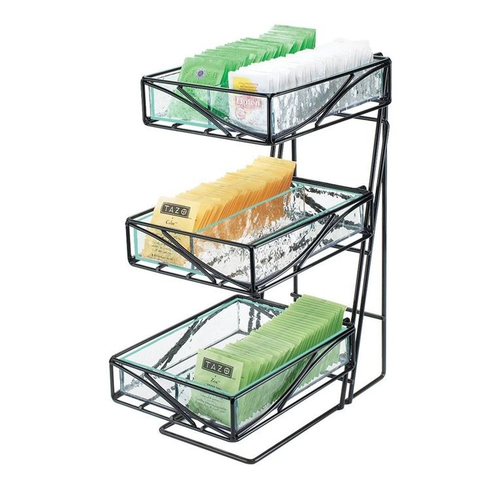 Cal-Mil Glacier Tea Center Display with Faux Glass Bin, 7.5 x 14.5 x 18 inch