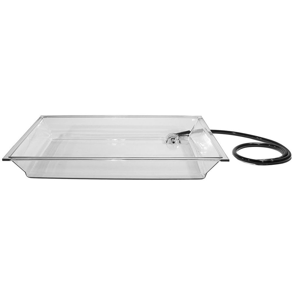 Cal-Mil Clear Acrylic Rectangular Ice Pan with Drainage Hose for Ice Housing, 20.25 x 28.5 x 4 inch
