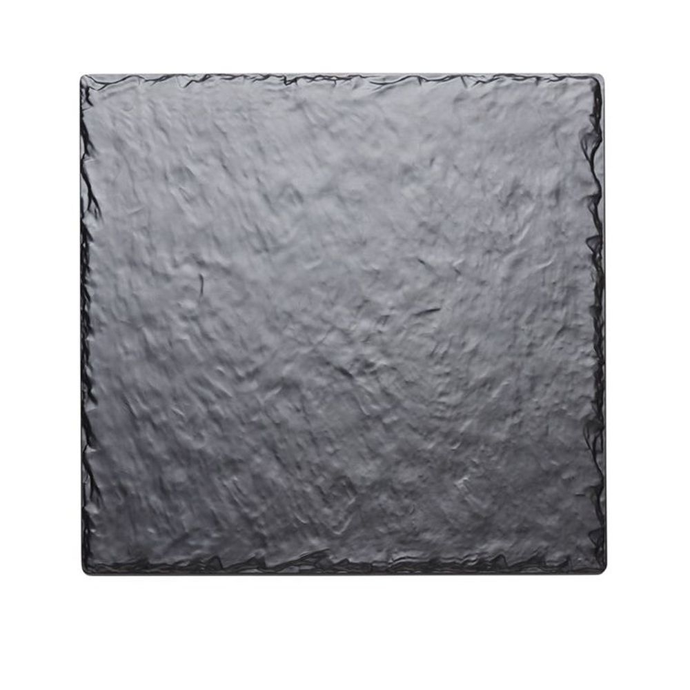 Cal-Mil Melamine Faux Black Slate Square Serving Tray, 12 x 12 x 0.5 inch