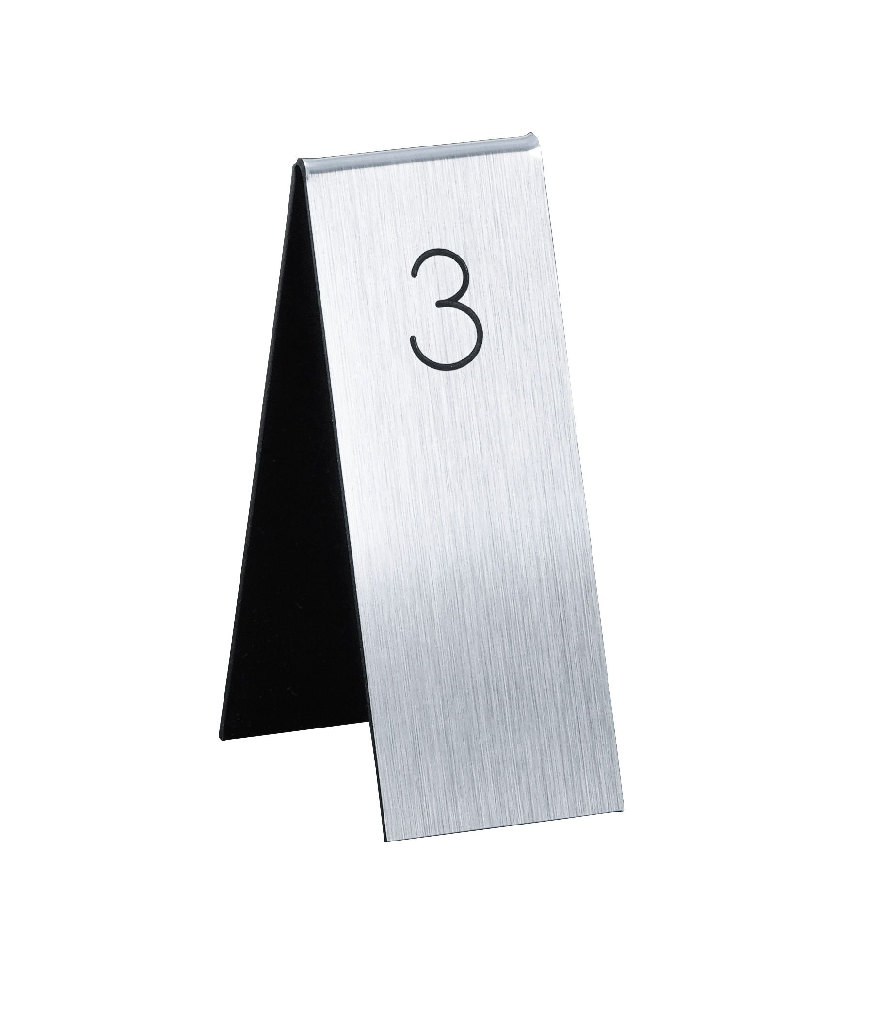 Cal-Mil Single Silver with Black Engraved Number Tent, 1.75 inch Width x 5 inch Height
