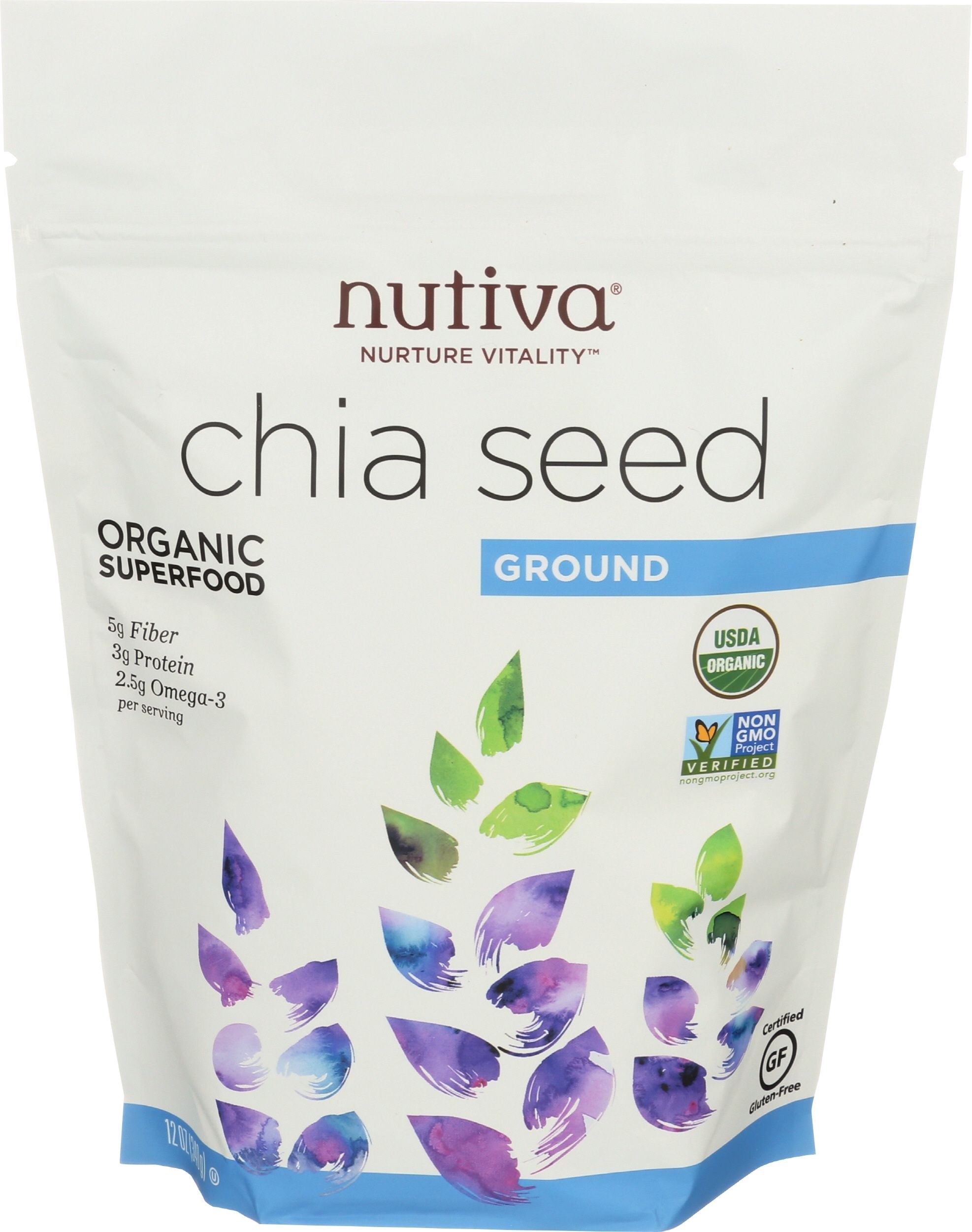 Nutiva Organic Ground Milled Chia Seeds, 12 Ounce
