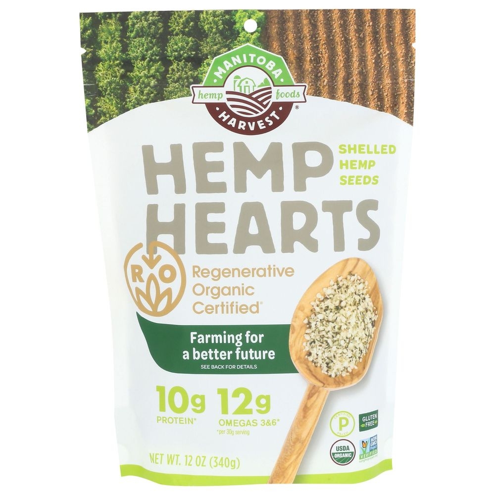 Manitoba Harvest Organic Regenerative Certified Hemp Hearts, 12 Ounce