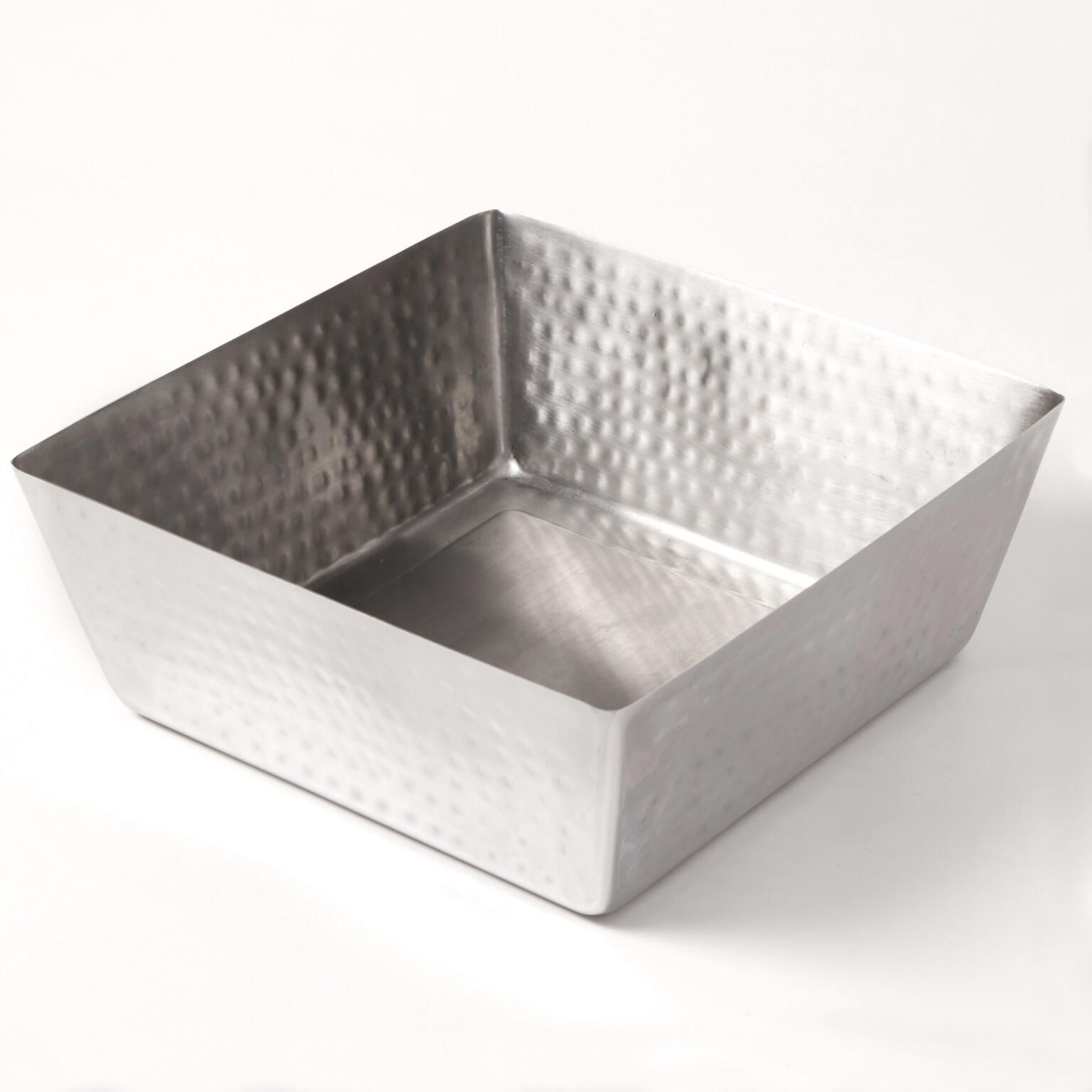 American Metalcraft Hammered Stainless Steel Square Bowl, 254 Ounce Capacity