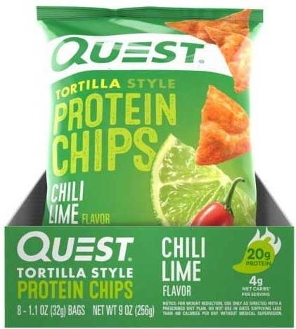 Quest Chili Lime Tortilla Protein Chips, 1.1 Ounce -- 8 per case