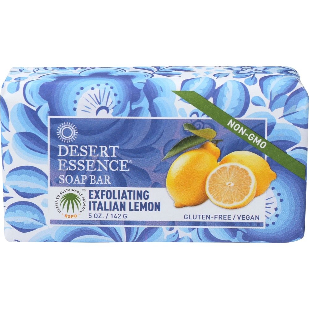 Desert Essence Exfoliating Italian Lemon Bar Soap, 5 Ounce -- 3 per case
