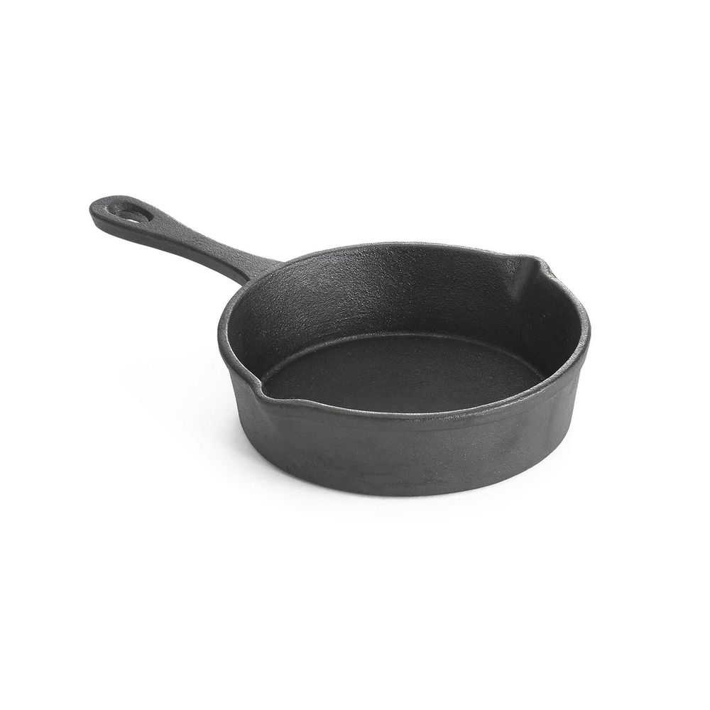 Tablecraft Cast Iron Cookware Round Mini Skillet with Handles, 12 Ounce Capacity