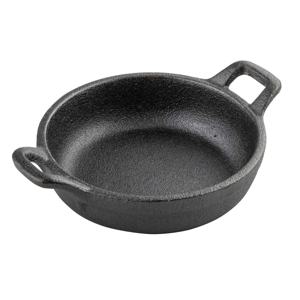 Tablecraft Cast Iron Cookware Round Mini Server with Handles, 8 Ounce Capacity