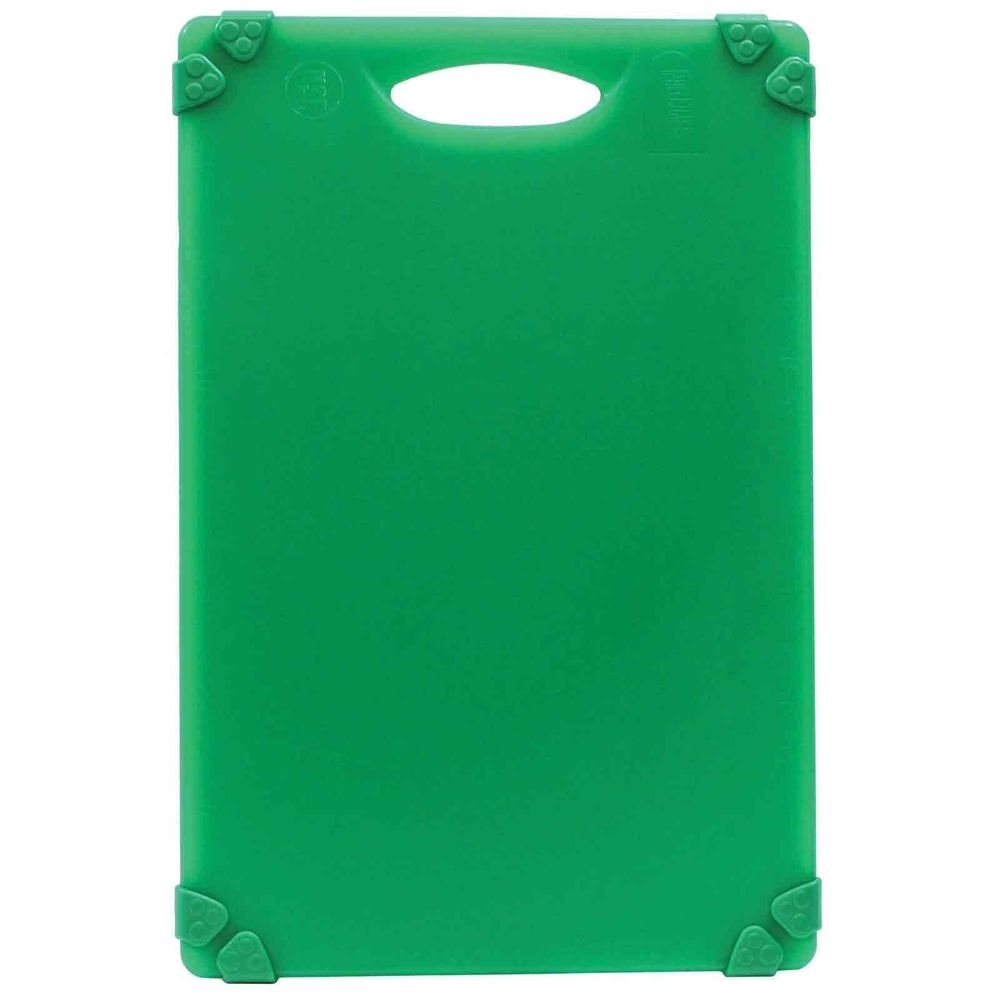Tablecraft Grippy Polypropylene Green Color Coded Cutting Board with TPE Grips, 24 x 18 x 0.625 inch