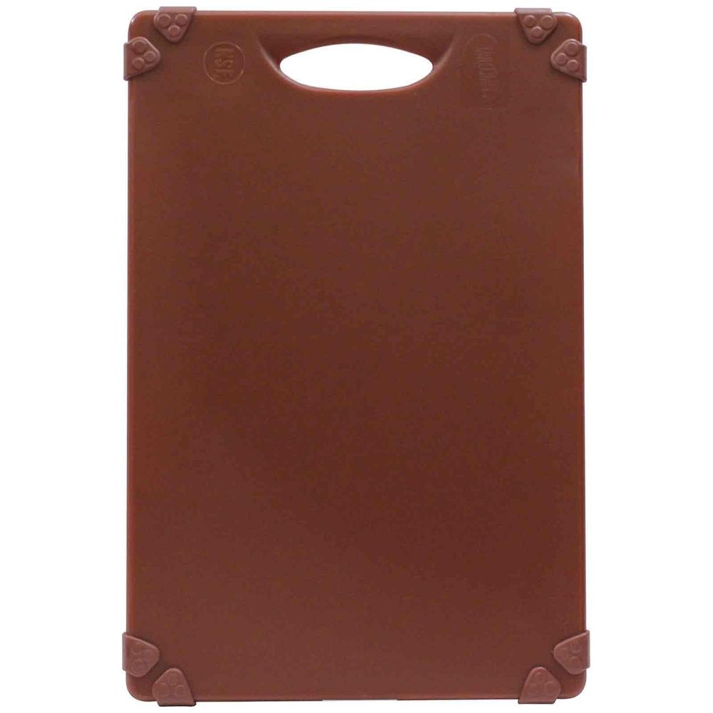 Tablecraft Grippy Polypropylene Brown Color Coded Cutting Board with TPE Grips, 24 x 18 x 0.625 inch