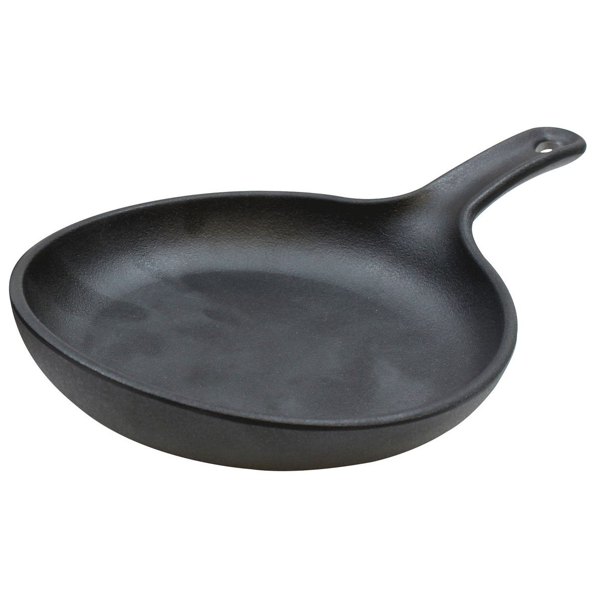 Tablecraft Cast Iron Finish Round Melamine Skillet with 3 inch Handle, 6.5 x 6.5 x 1.75 inch