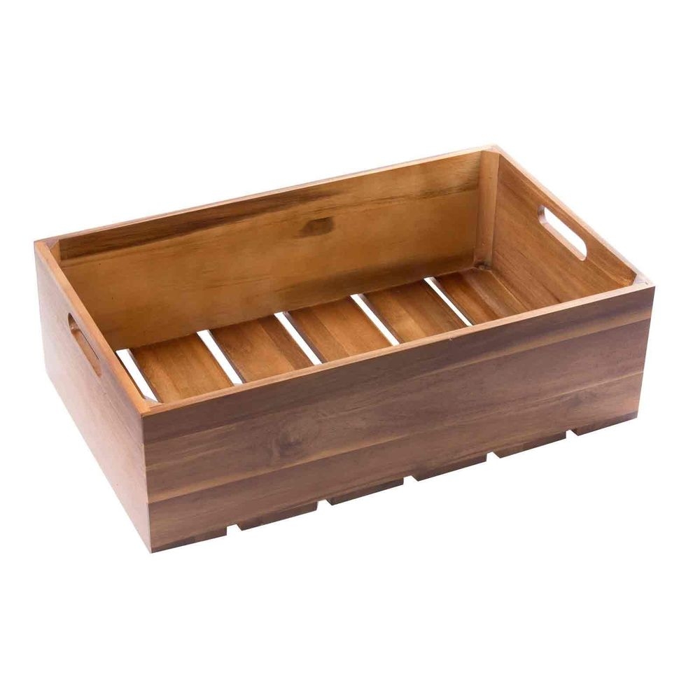 Tablecraft Acacia Wood Full Size Gastronorm Display Crate, 20.75 x 12.75 x 6.25 inch