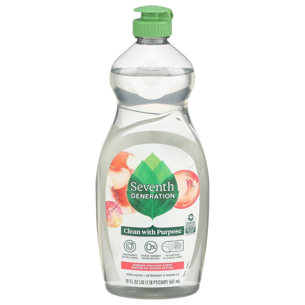 Seventh Generation Summer Orchard Dishwash Liquid, 19 Fluid Ounce -- 6 per case