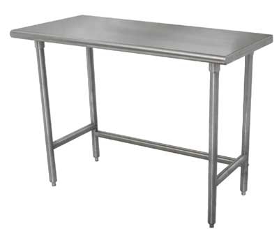 Super Saver Stainless Steel, Flat Top Work Table With Galvanized legs and Open Base, 30 x 108 inch.