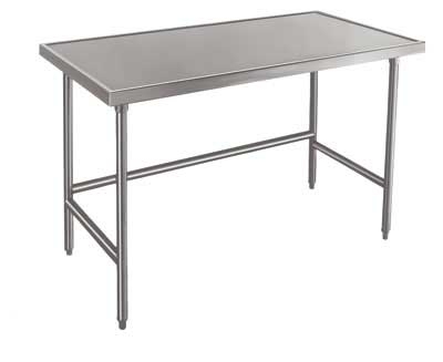 Spec-Line Stainless Steel, Flat Top Work Table With Stainless Steel legs and Open Base, 24 x 84 inch.