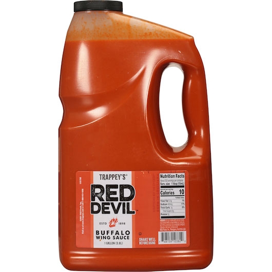 Trappeys Red Devil Buffalo Wing Sauce, 1 Gallon -- 4 per case.
