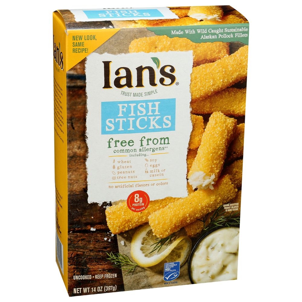 Ians Natural Foods Gluten Free Fish Stick, 14 Ounce -- 8 per case