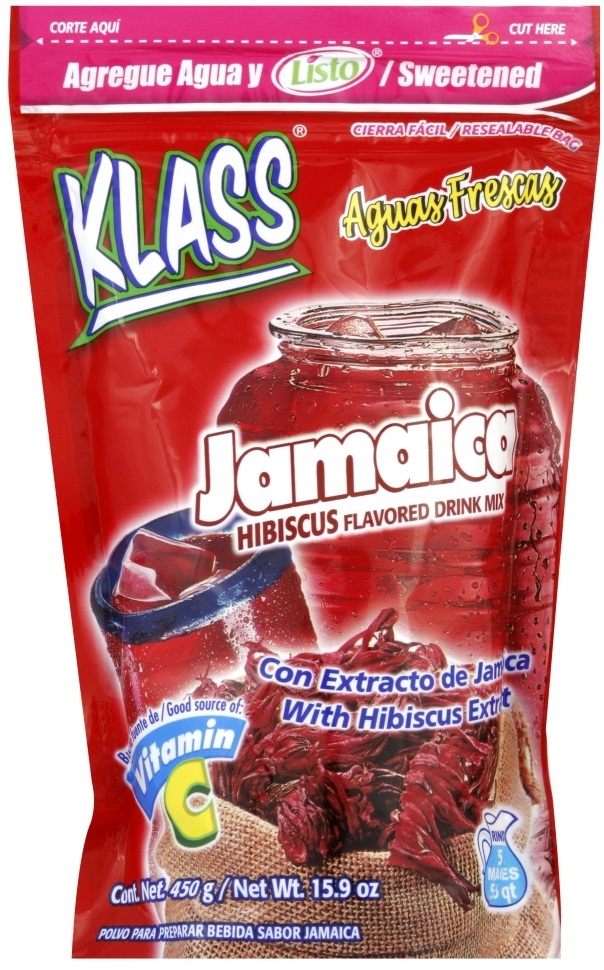 Klass Sweetened Jamaica Hibiscus Flavored Drink Mix, 14.1 Ounce -- 6 per case