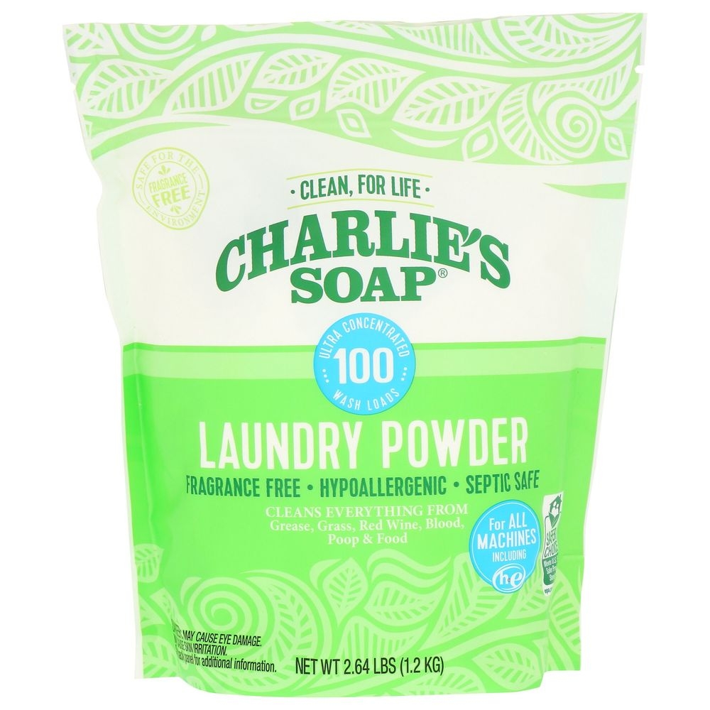Charlies Soap Natural Laundry Detergent Powder, 2.64 Pound -- 6 per case