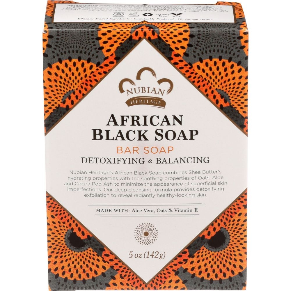 Nubian Heritage African Black Soap Bar, 5 Ounce