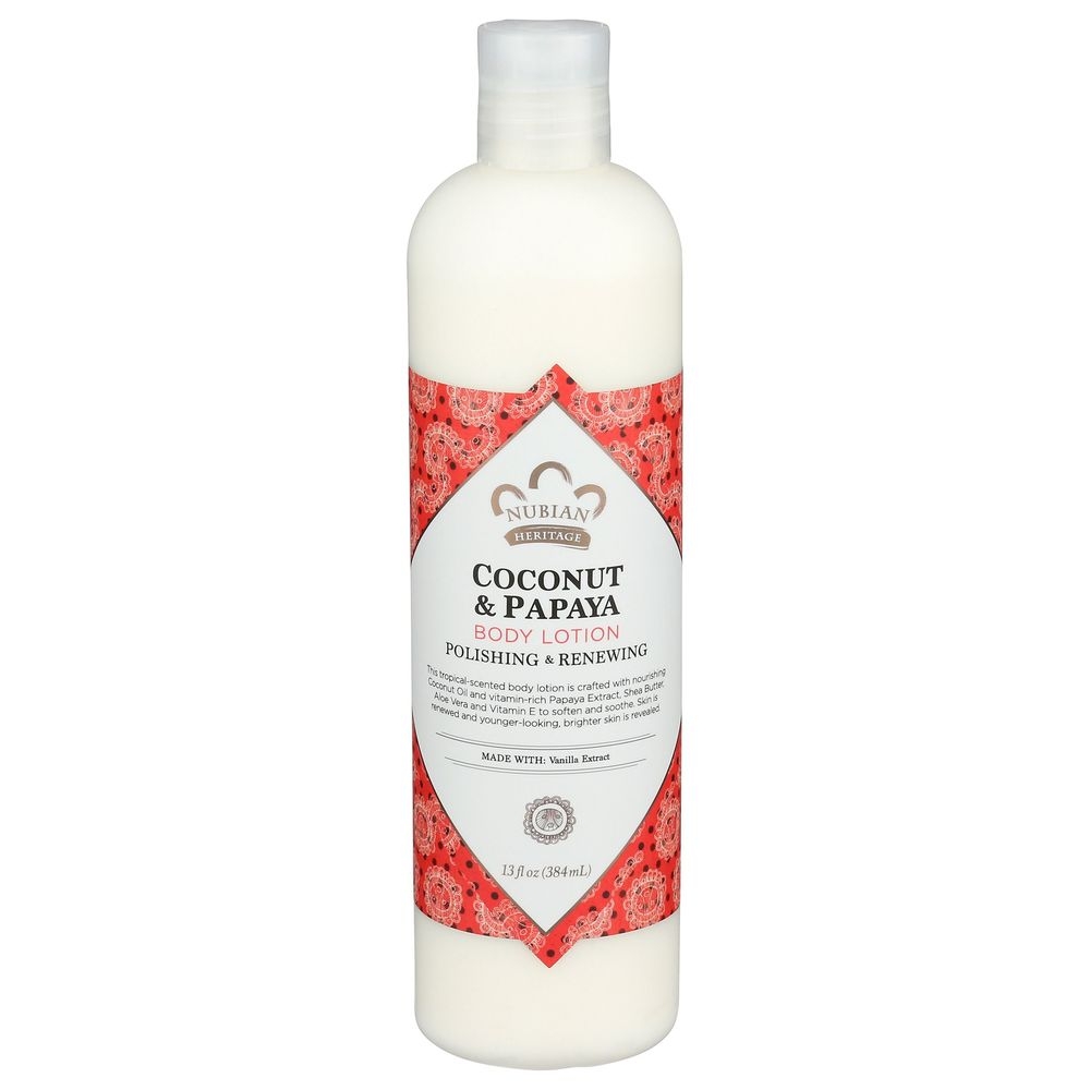 Nubian Heritage Coconut and Papaya Body Lotion, 13 Fluid Ounce