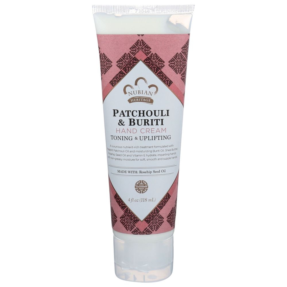 Nubian Heritage Patchouli and Buriti Hand Cream, 4 Ounce -- 3 per case