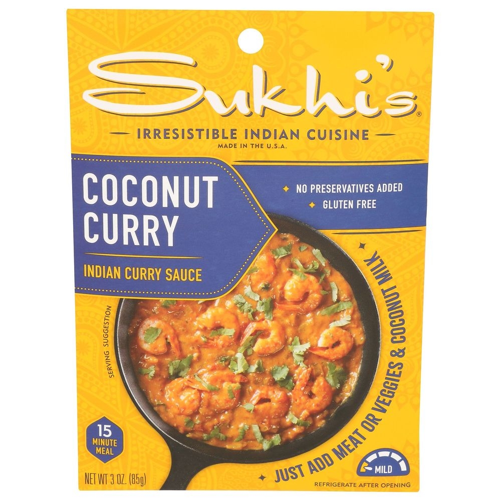 Sukhis Coconut Curry Indian Sauce, 3 Ounce -- 6 per case