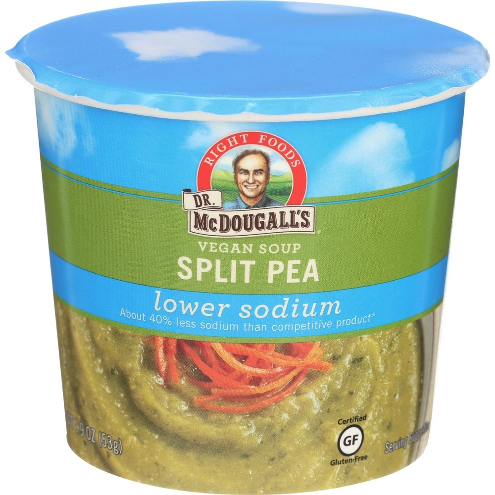 Dr. Mcdougalls Lower Sodium Split Pea Soup, 1.9 Ounce Cup -- 6 per case