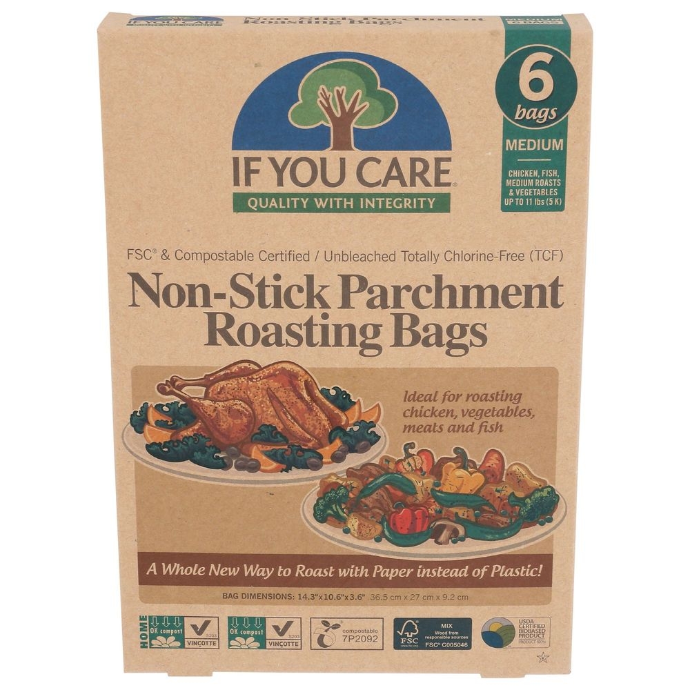 If You Care Medium Non Stick Parchment Roasting Bags, 6 count -- 8 per case