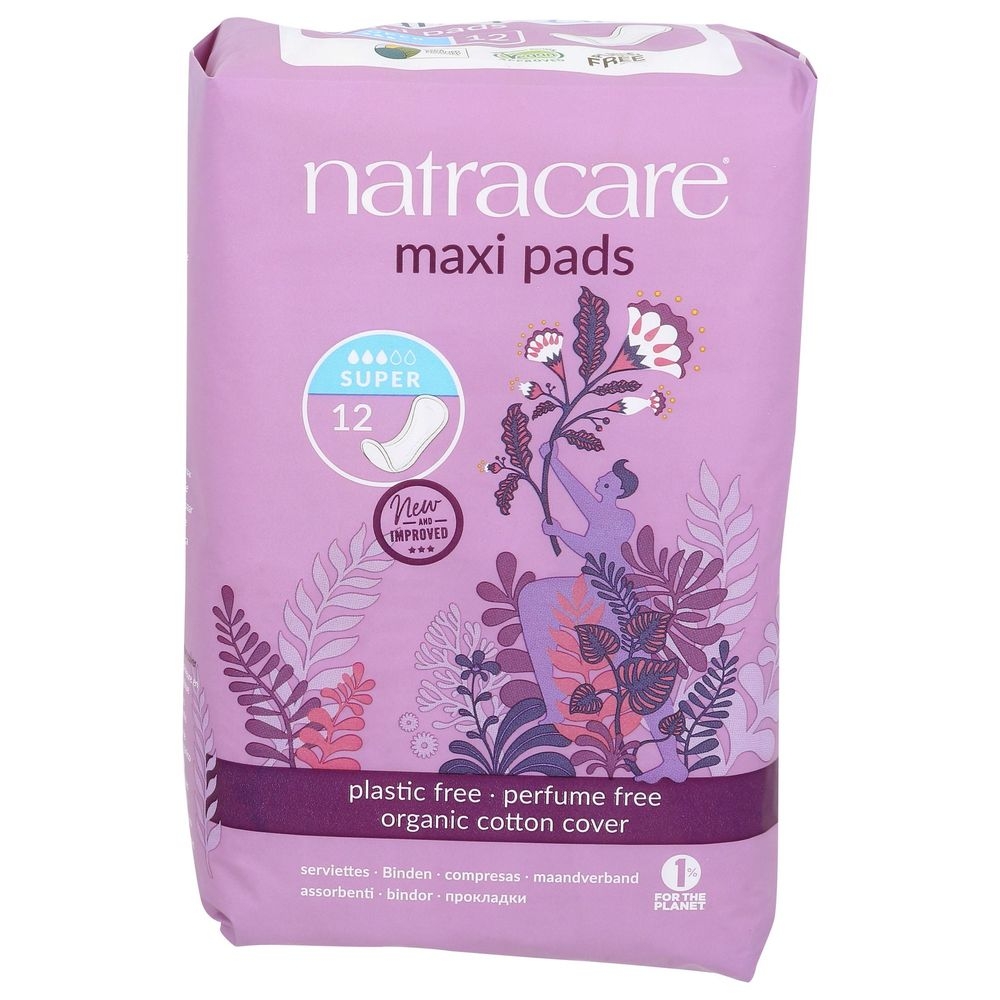 Natracare Super Maxi Pads, 12 count -- 3 per case
