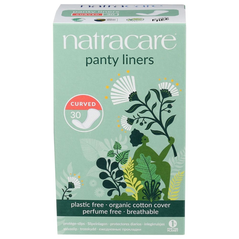 Natracare Curved Panty Liner, 30 count
