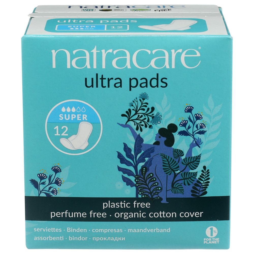 Natracare Super Ultra Pad with Wings, 12 count -- 3 per case