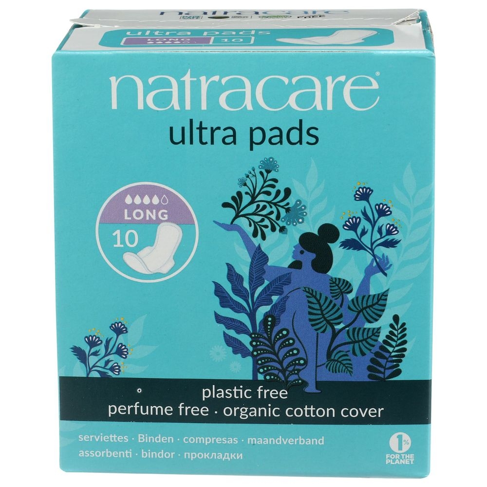 Natracare Ultra Long Pad with Wings, 10 count