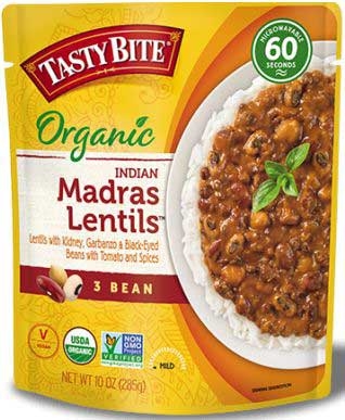 Tasty Bite Organic 3 Bean Madras Lentil, 10 Ounce -- 6 per case